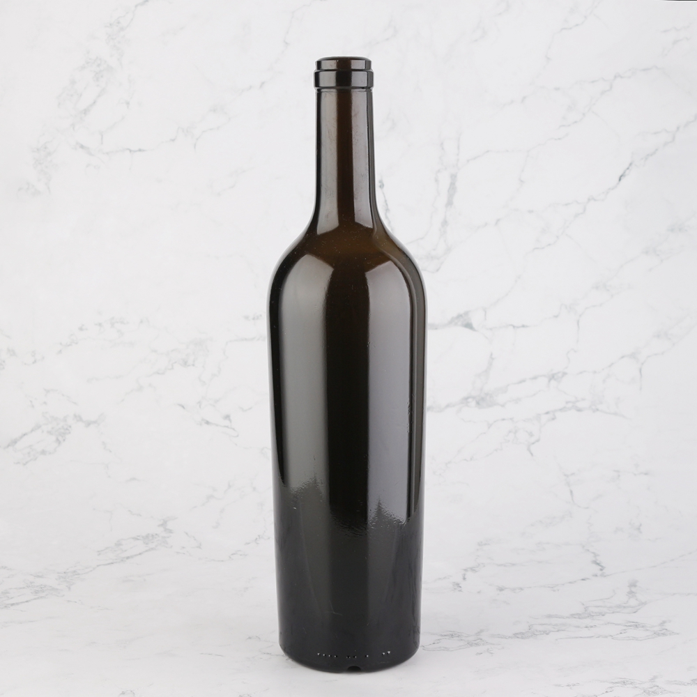 China Wholesale Clear Glass Bottles With Corks Factories Quotes- 750 ml dark amber red wine liquor bottle with cork  – QLT