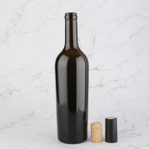 China 750 ml dark amber red wine liquor bottle with cork Manufacturer and Company | QLT