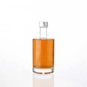 375 ml flat shoulder round liquor glass gin bottle