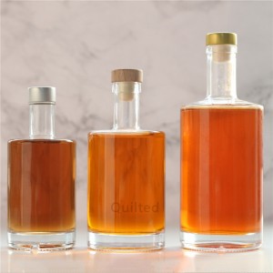 500 ml clear round liquor glass bottle with screw