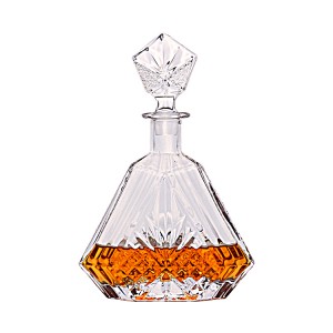 Custom 700 ml flat whisky glass bottle with lid
