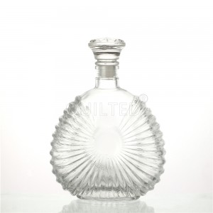 700 ml flat clear liquor glass brandy bottle