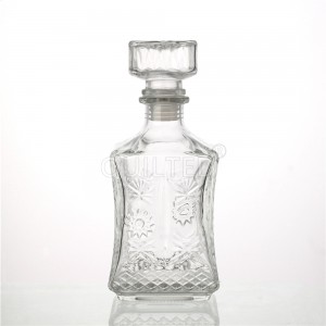 700 ml square shape liquor glass whisky bottle decanter