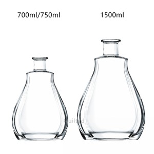 Customized 750ml clear liquor glass bottles