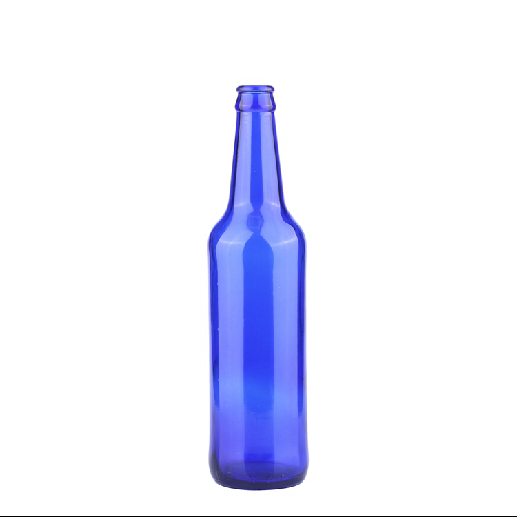 China Wholesale Personalised Champagne Bottle Manufacturers Suppliers- 16.9oz 500ml Cobalt Blue Long Neck Glass Beer Bottles  – QLT