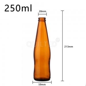 Amber 250ml Beer Bottle with Crown Cap