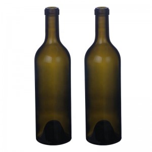 750 ml Antique Green Glass Claret Wine Bottles Cork Finish