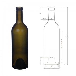 China 750 ml Antique Green Glass Claret Wine Bottles Cork Finish Manufacturer and Company | QLT