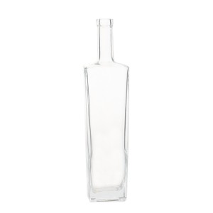 700ml clear trapeziod shape glass alcohol bottles