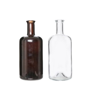Fancy custom bulk liquor glass gin bottle with cover