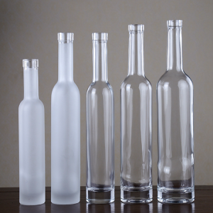China Custom 500 ml clear frosted liquor brandy bottle Manufacturer and Company | QLT