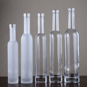 Custom 500 ml clear frosted liquor brandy bottle