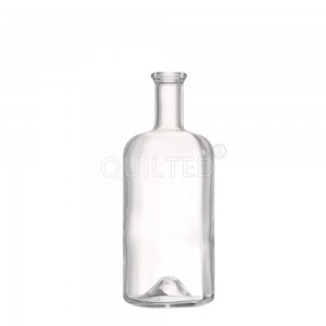 China Design 700 ml glass vodka bottle with cork Manufacturer and Company | QLT