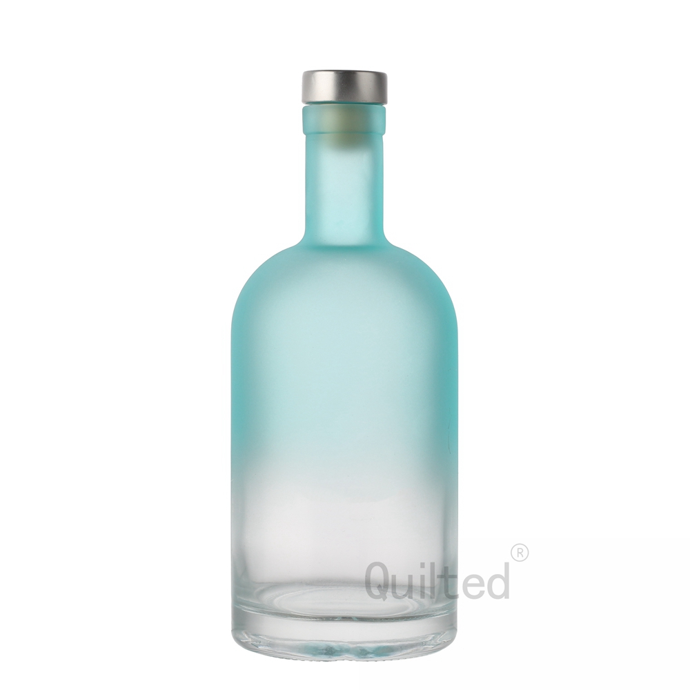 High-Quality Cheap Free Empty Gin Bottles Factories Pricelist- Fancy 750 ml liquor color glass bottle with cork  – QLT