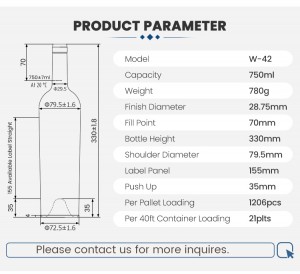 China W-42 Glass Wine Bottle Manufacturer and Company | QLT